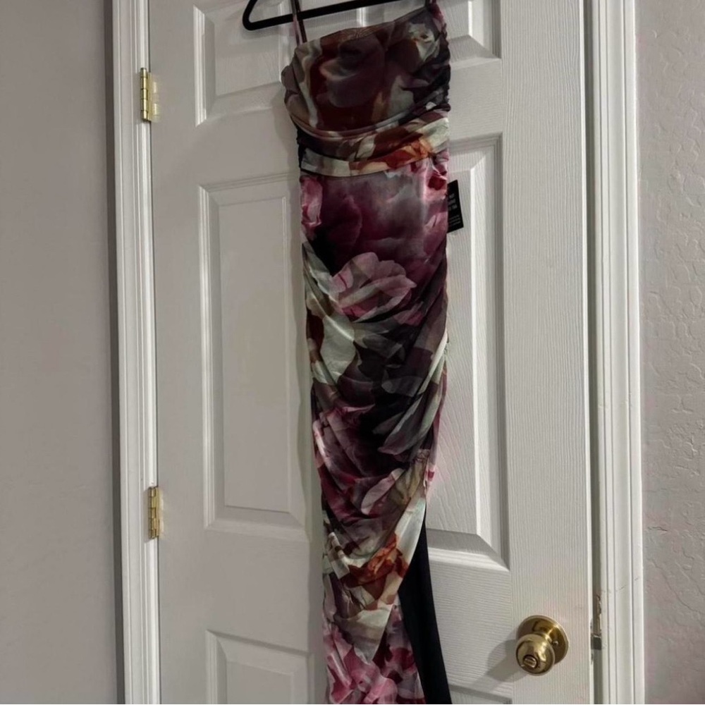 Express Strapless Dress with Floral Design